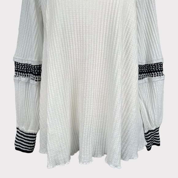 Free People Women's Snow Day Tunic Top Balloon Sleeve Knit Thermal Shirt Size S - Picture 4 of 16